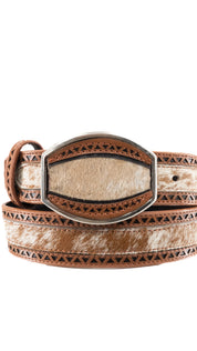 Cowhide Laser Cut Cowboy Belt