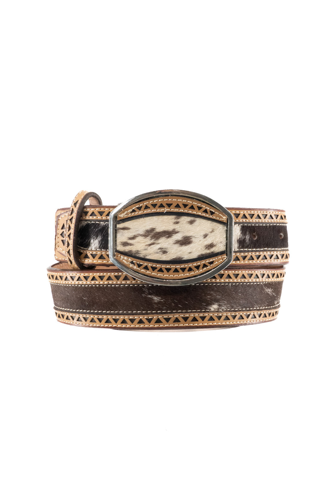 Cowhide Laser Cut Cowboy Belt