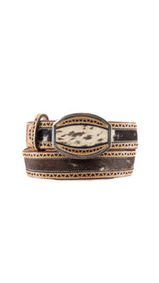 Cowhide Laser Cut Cowboy Belt