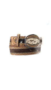 Cowhide Laser Cut Cowboy Belt