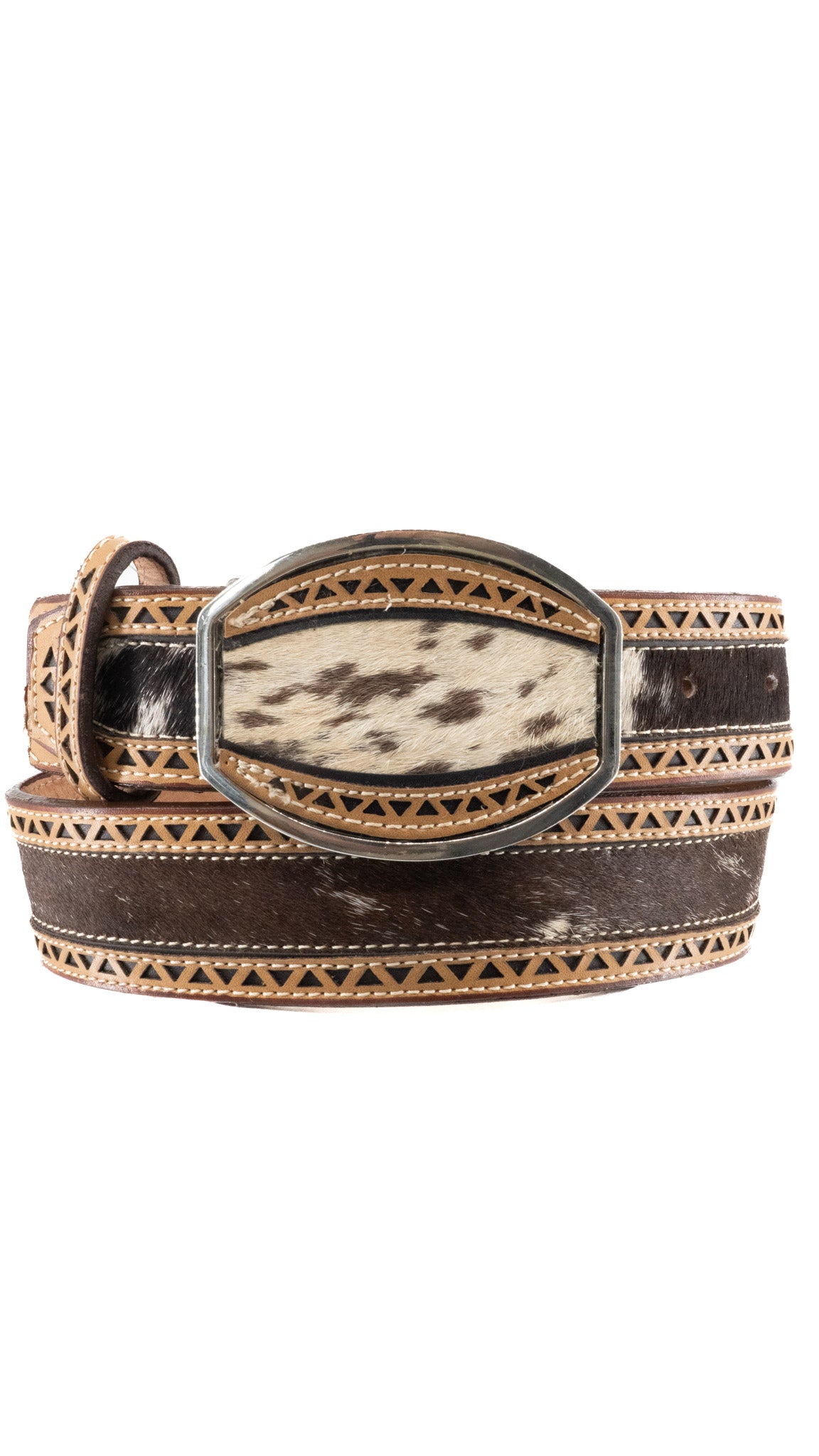 Cowhide Laser Cut Cowboy Belt