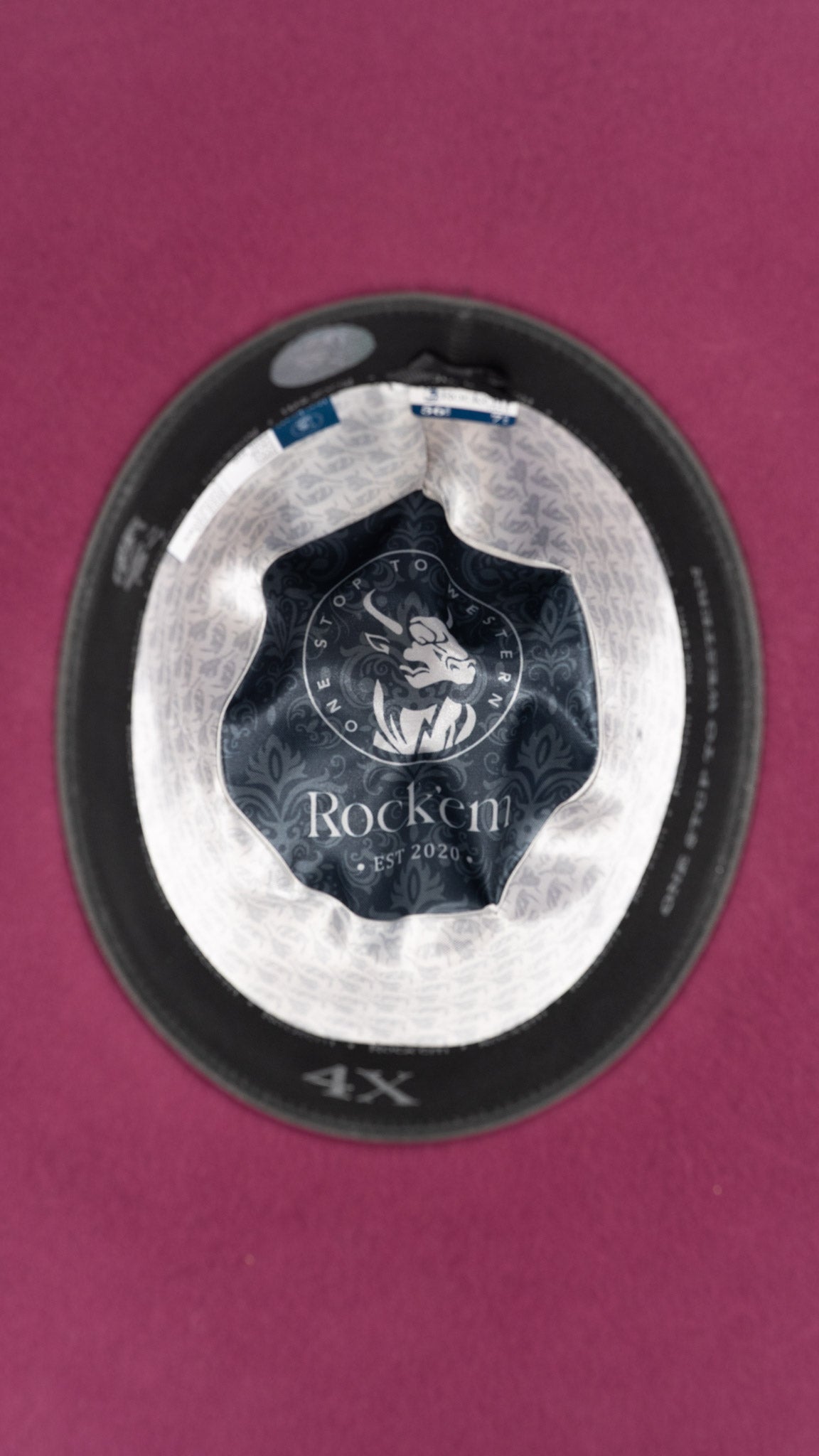 Rock'em 4X Dark Mauve Open Crown Felt Cowboy Hat