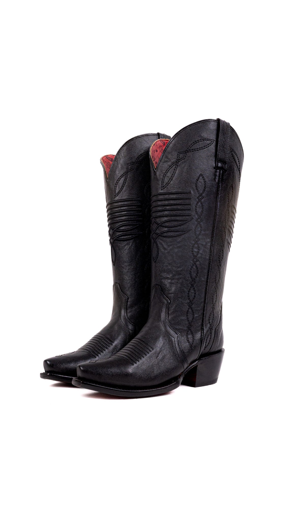 Dalia Midi Red Bottom Wide Calf Snip Toe Cowgirl Boot