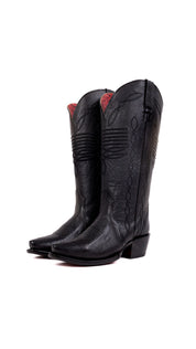 Dalia Midi Red Bottom Wide Calf Snip Toe Cowgirl Boot