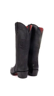 Dalia Midi Red Bottom Wide Calf Snip Toe Cowgirl Boot