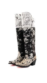 Amour Cowhide Knee High Snip Toe Cowgirl Boot Size 5 Box YW1