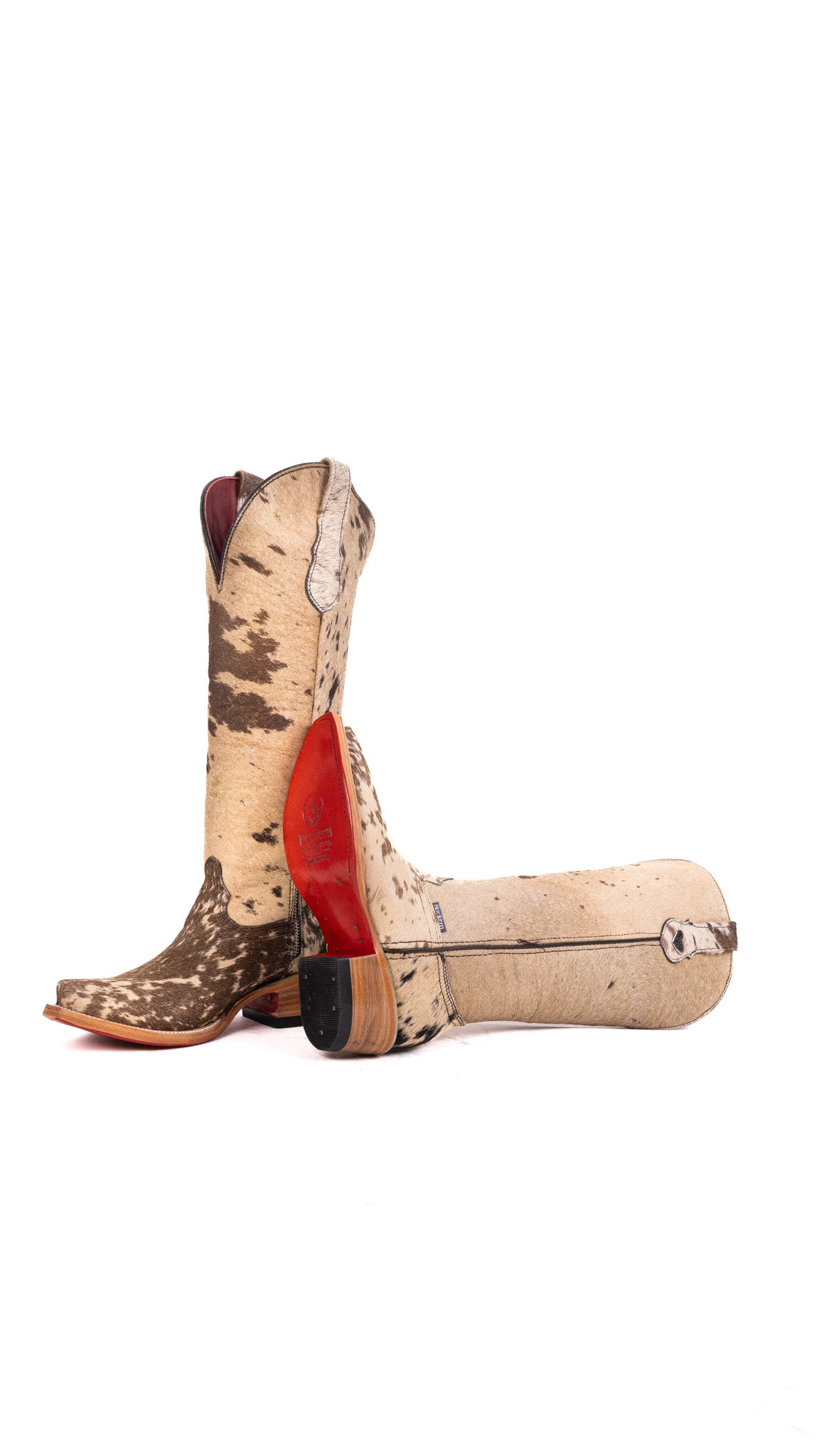 Charlotte Tall Red Bottom Cowhide Snip Toe Cowgirl Boot Size 5 Box WW1