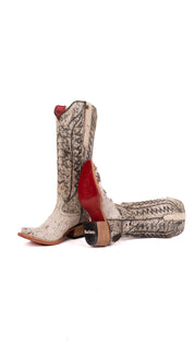 Charlotte Tall Red Bottom Cowhide Snip Toe Cowgirl Boot Size 5 Box WW3