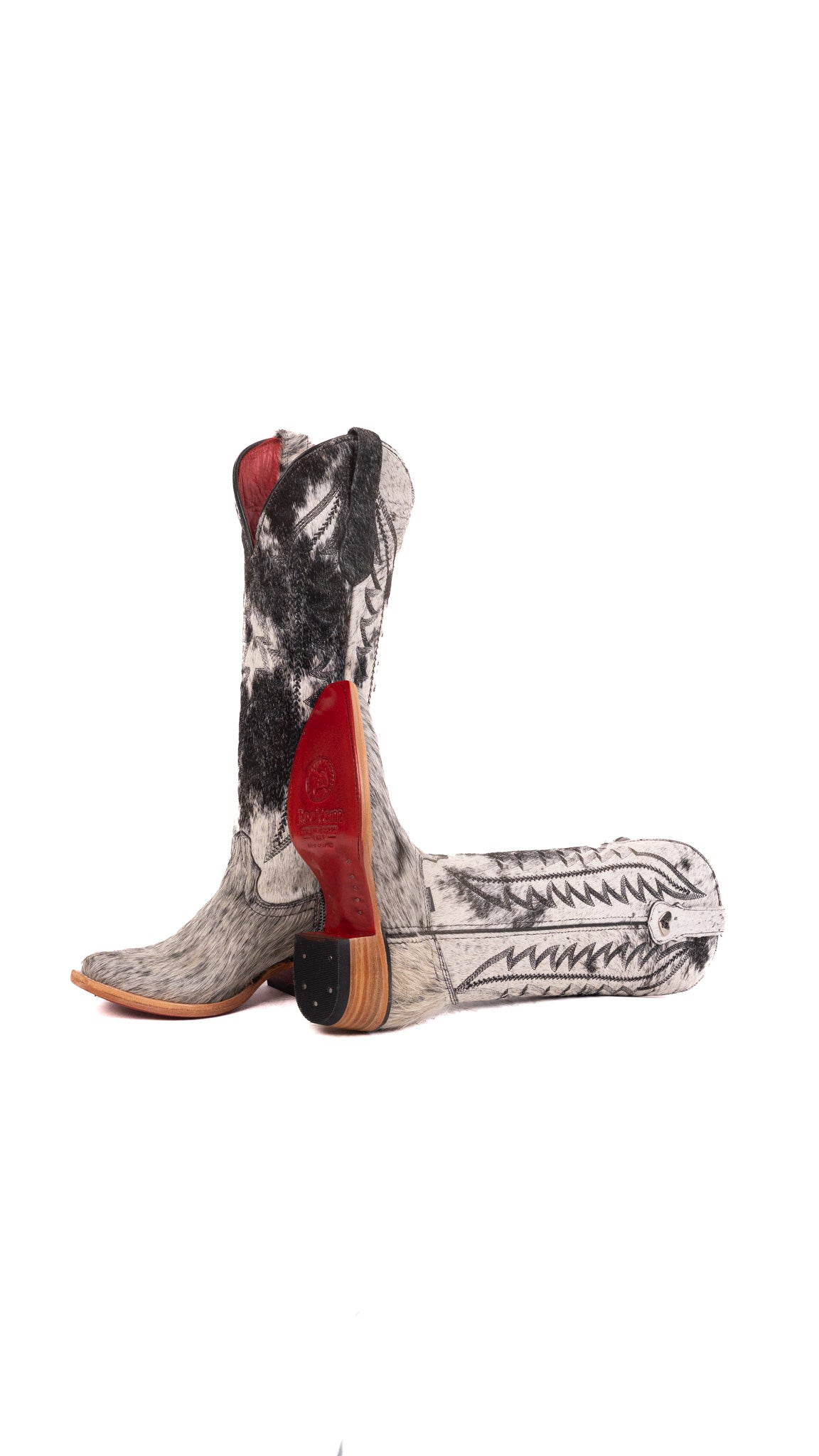 Charlotte Tall Red Bottom Cowhide Snip Toe Cowgirl Boot Size 5 Box WW6