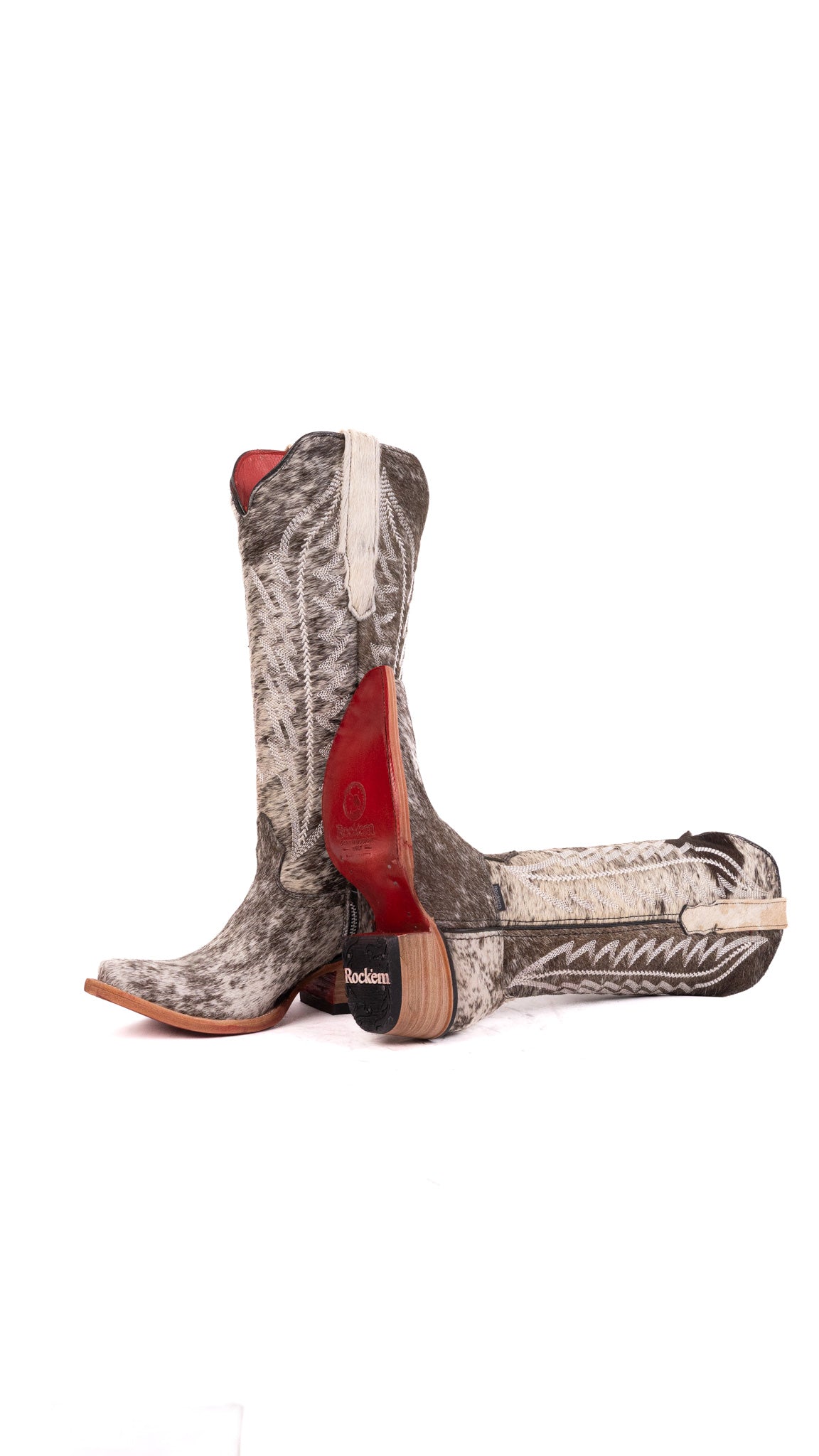 Charlotte Tall Red Bottom Cowhide Snip Toe Cowgirl Boot Size 5 Box WW7