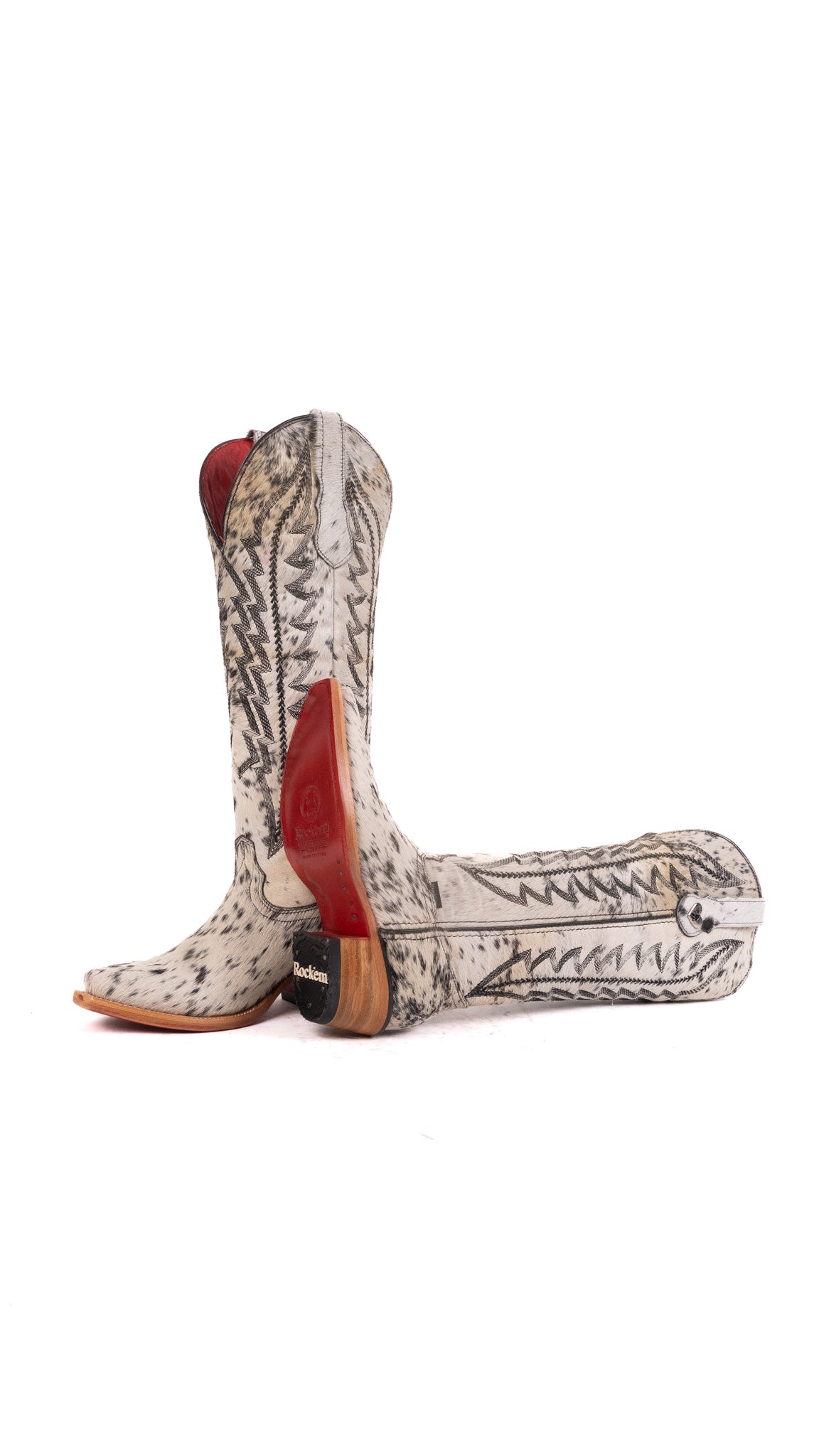 Charlotte Tall Red Bottom Cowhide Snip Toe Cowgirl Boot Size 6 Box WW10