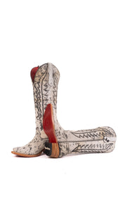 Charlotte Tall Red Bottom Cowhide Snip Toe Cowgirl Boot Size 6 Box WW10