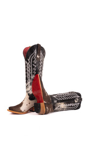 Charlotte Tall Red Bottom Cowhide Snip Toe Cowgirl Boot Size 6 Box WW12