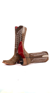 Charlotte Tall Red Bottom Cowhide Snip Toe Cowgirl Boot Size 6 Box WW13