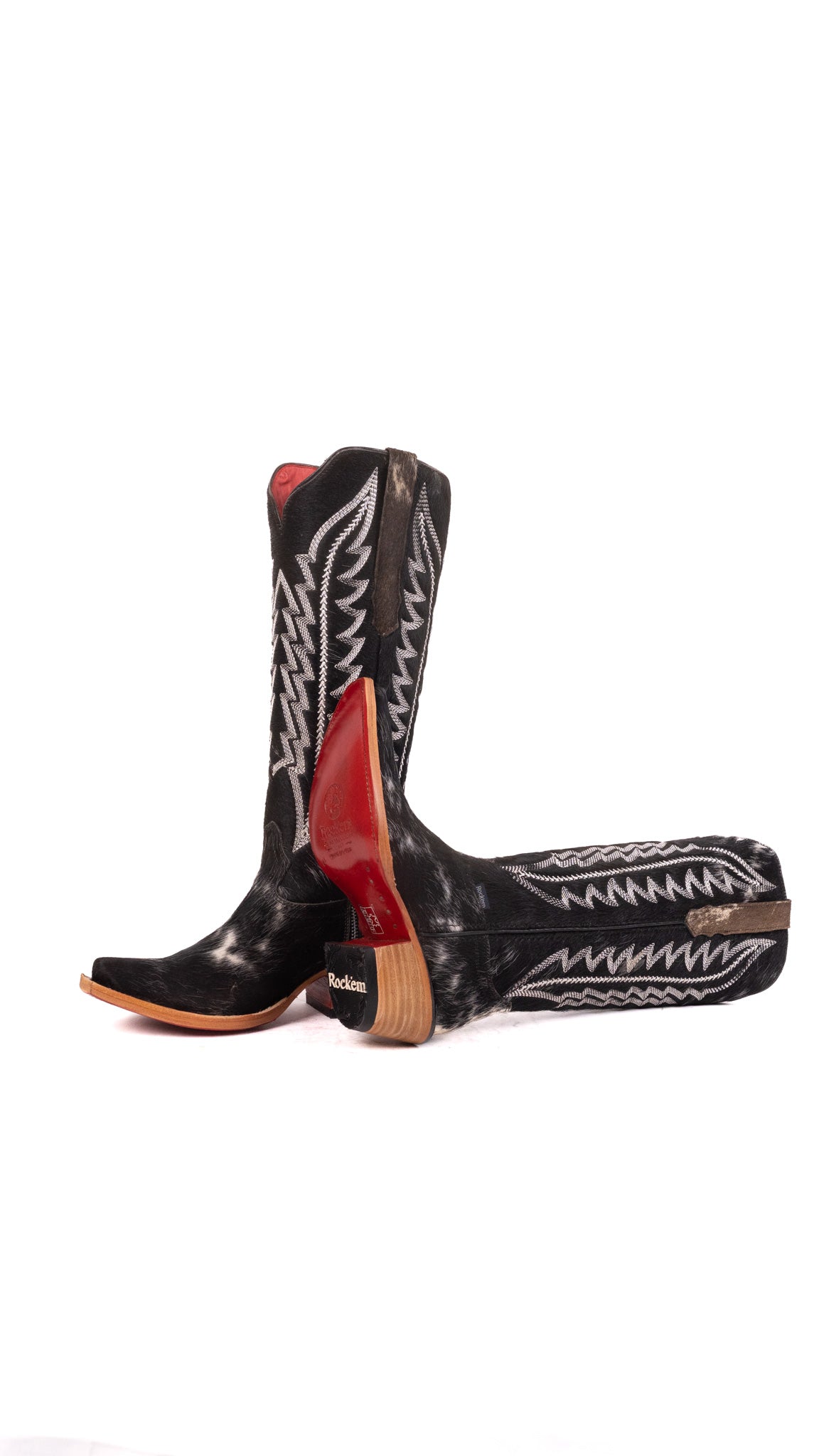 Charlotte Tall Red Bottom Cowhide Snip Toe Cowgirl Boot Size 6.5 Box WW15