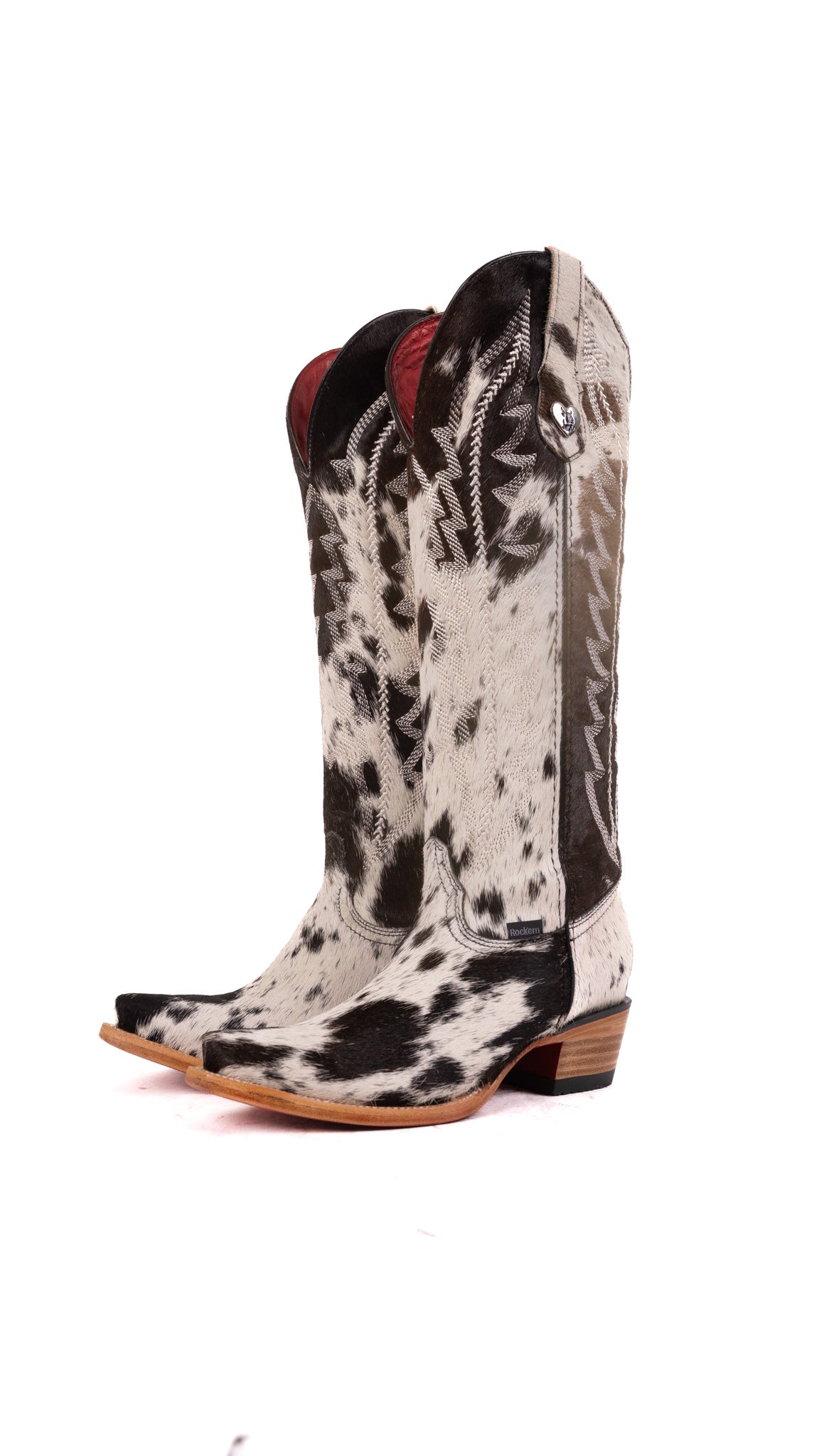 Charlotte Tall Red Bottom Cowhide Snip Toe Cowgirl Boot Size 6.5 Box WW17