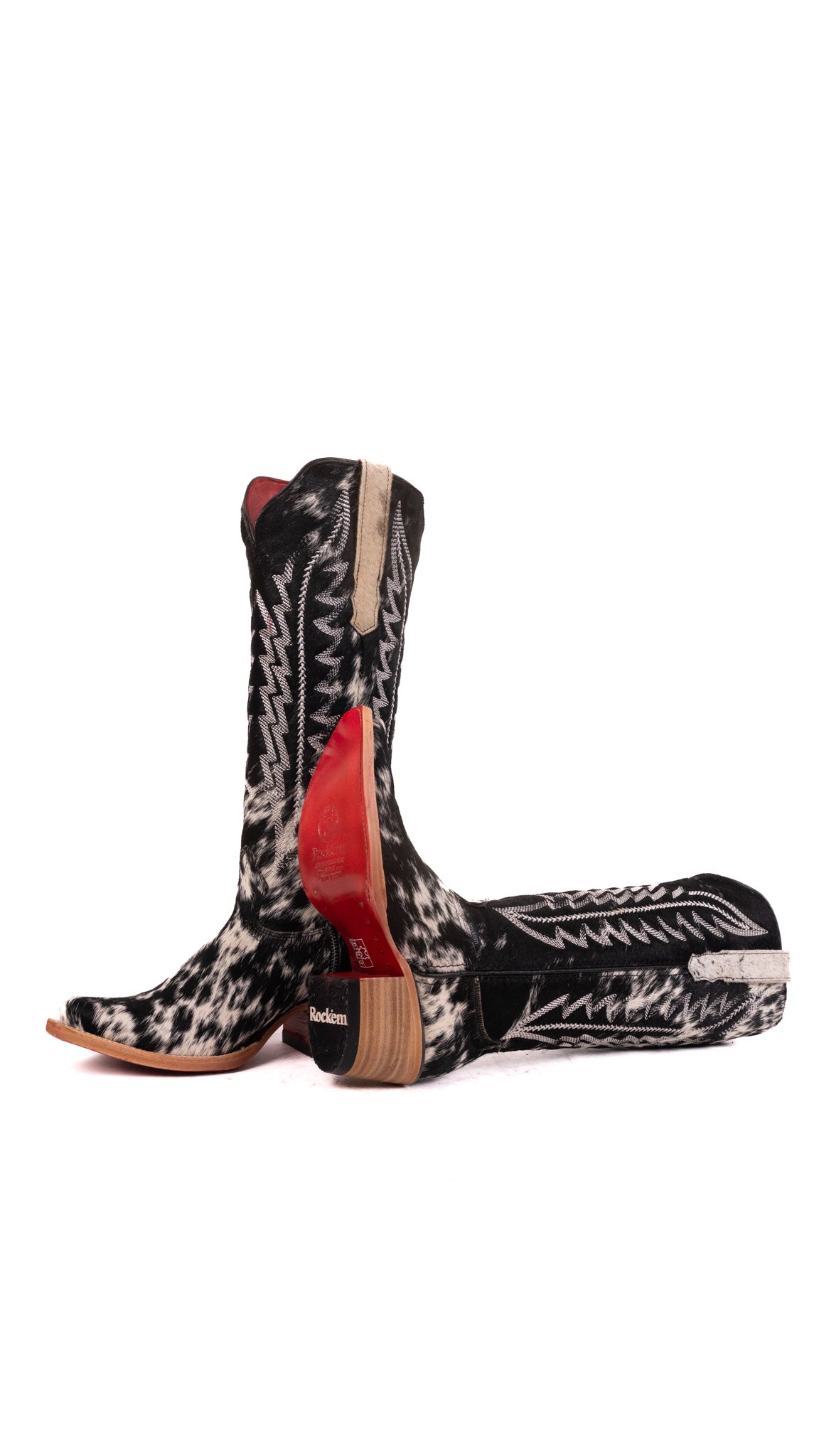 Charlotte Tall Red Bottom Cowhide Snip Toe Cowgirl Boot Size 7 Box WW18