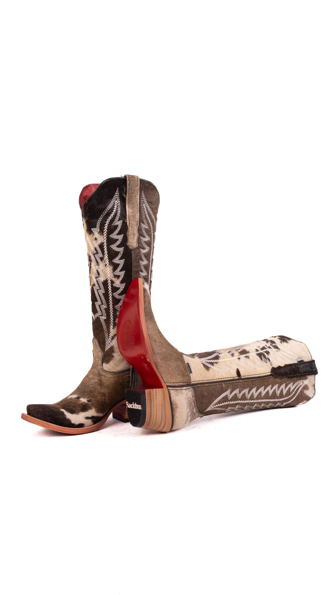 Charlotte Tall Red Bottom Cowhide Snip Toe Cowgirl Boot Size 7 Box WW20