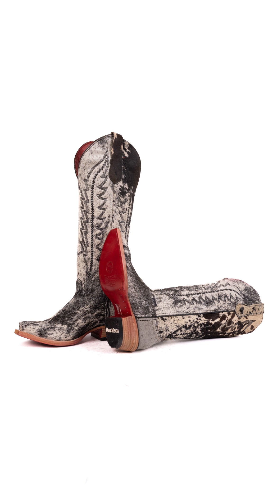 Charlotte Tall Red Bottom Cowhide Snip Toe Cowgirl Boot Size 7 Box WW22