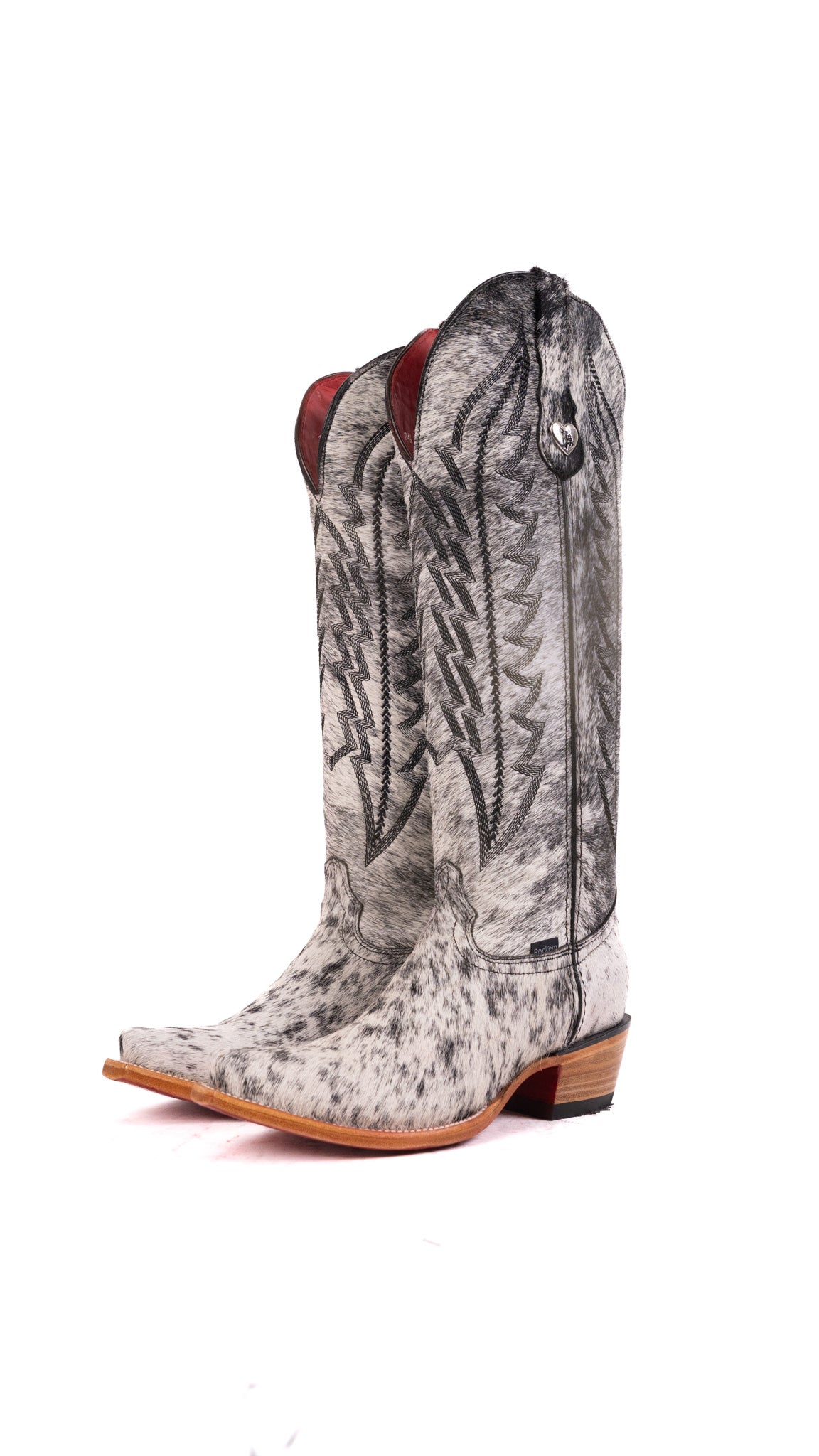 Charlotte Tall Red Bottom Cowhide Snip Toe Cowgirl Boot Size 7.5 Box WW24