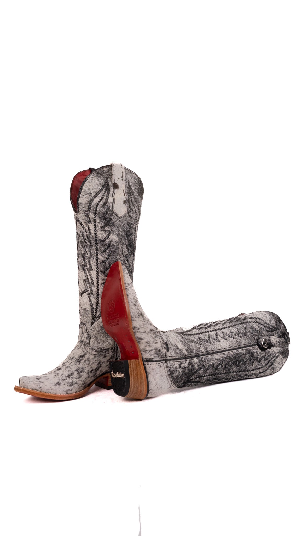 Charlotte Tall Red Bottom Cowhide Snip Toe Cowgirl Boot Size 7.5 Box WW24