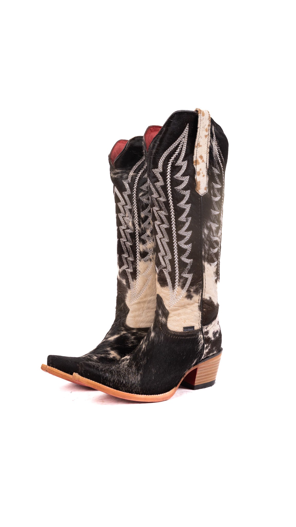 Charlotte Tall Red Bottom Cowhide Snip Toe Cowgirl Boot Size 8 Box WW26