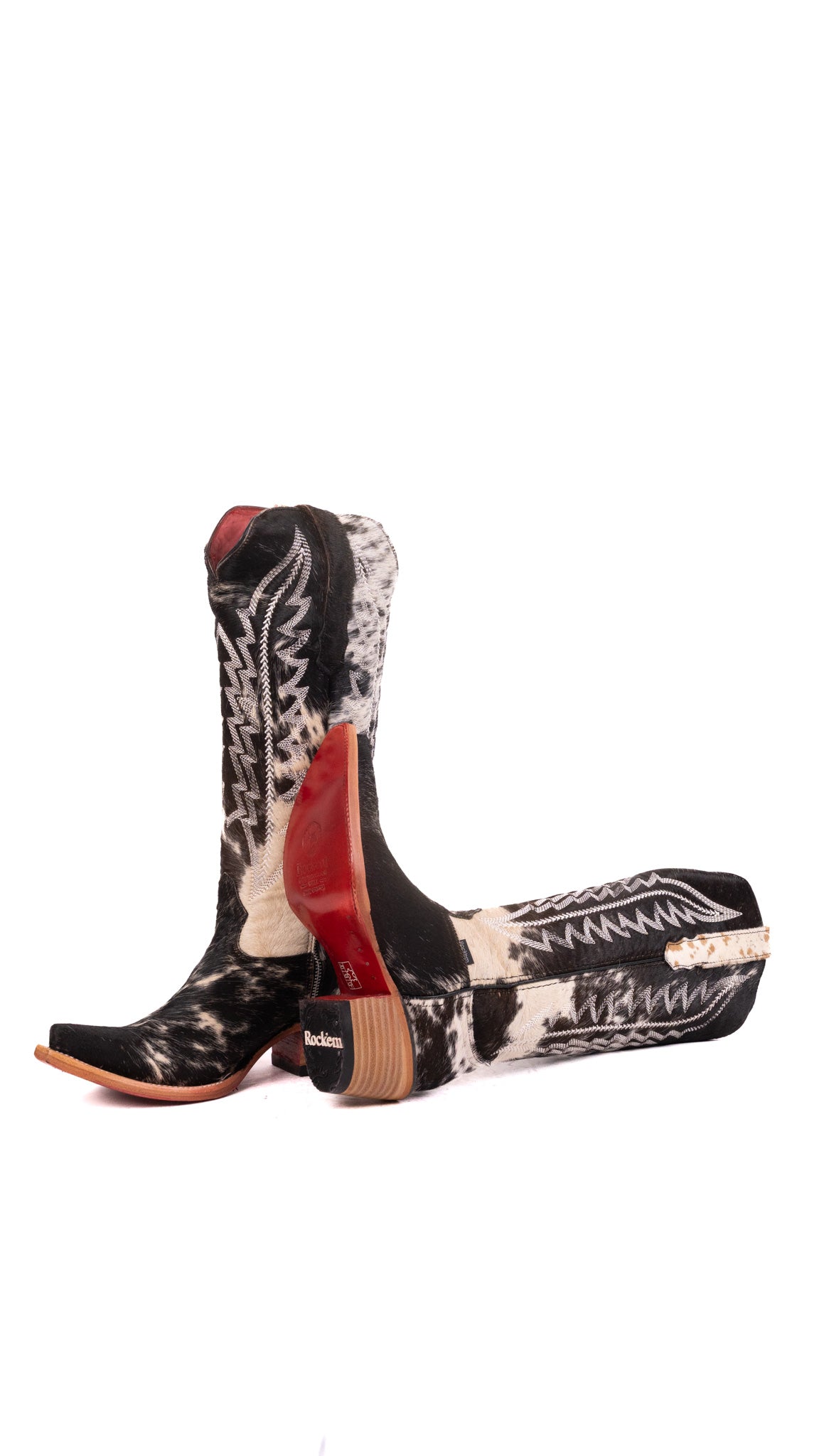 Charlotte Tall Red Bottom Cowhide Snip Toe Cowgirl Boot Size 8 Box WW26