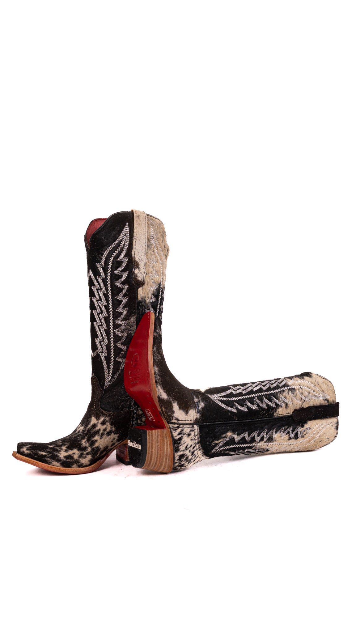 Charlotte Tall Red Bottom Cowhide Snip Toe Cowgirl Boot Size 8 Box WW27