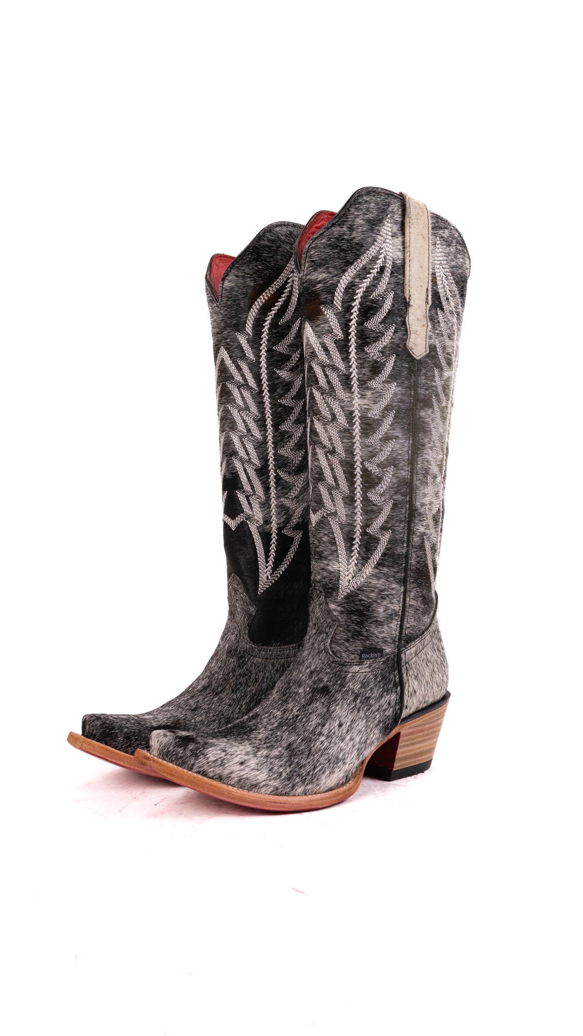 Charlotte Tall Red Bottom Cowhide Snip Toe Cowgirl Boot Size 8 Box WW29