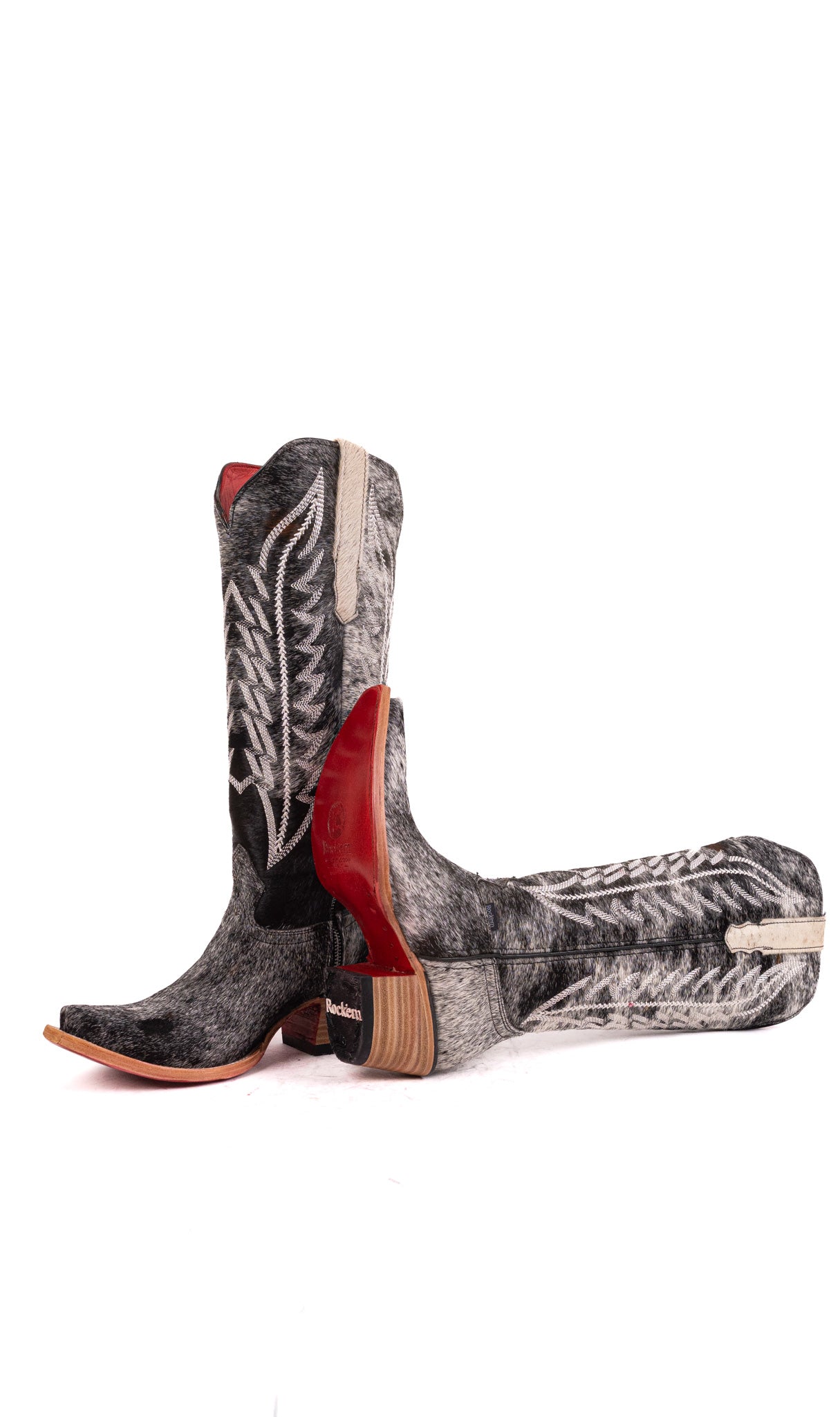 Charlotte Tall Red Bottom Cowhide Snip Toe Cowgirl Boot Size 8 Box WW29