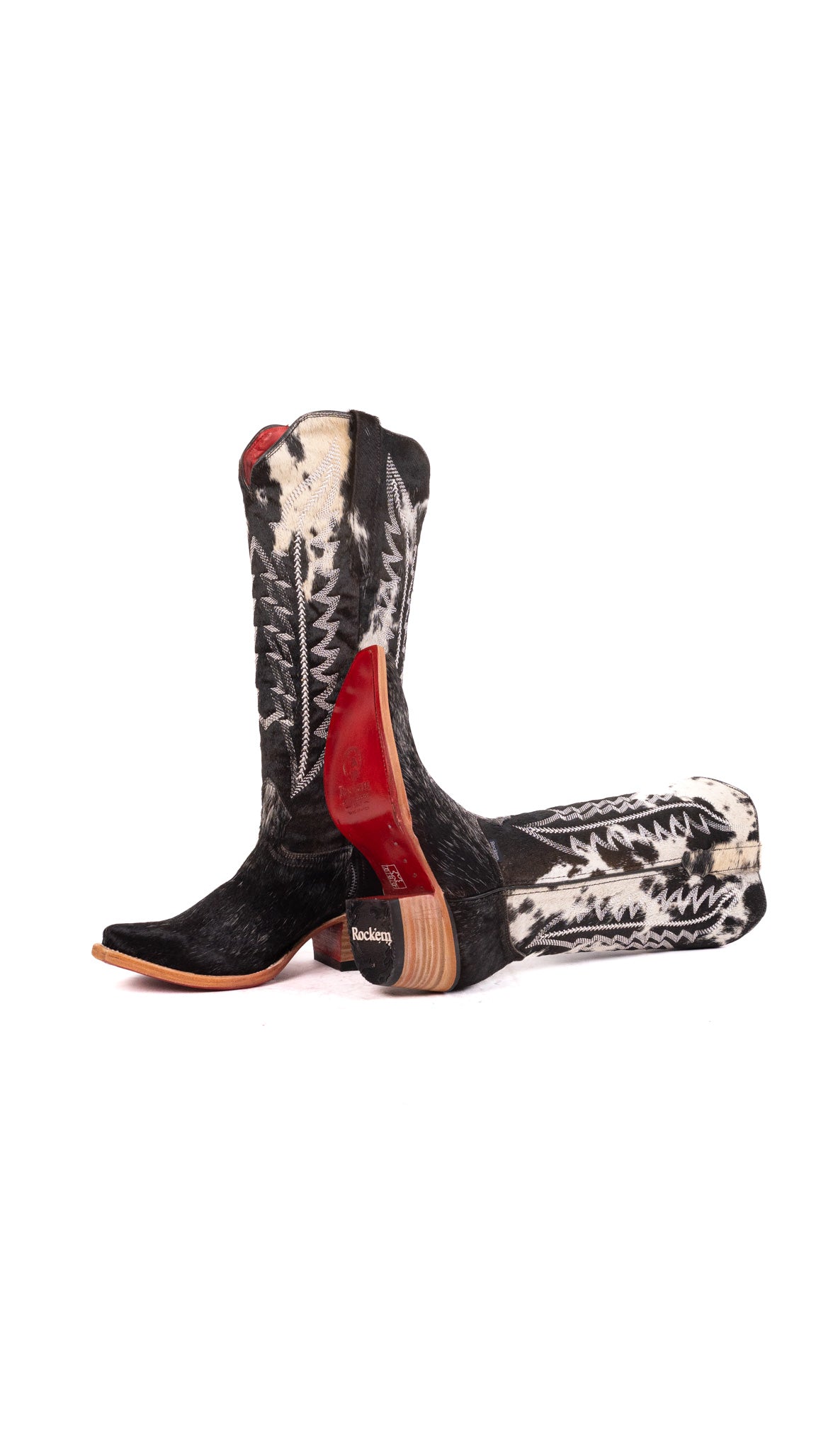 Charlotte Tall Red Bottom Cowhide Snip Toe Cowgirl Boot Size 8.5 Box WW32