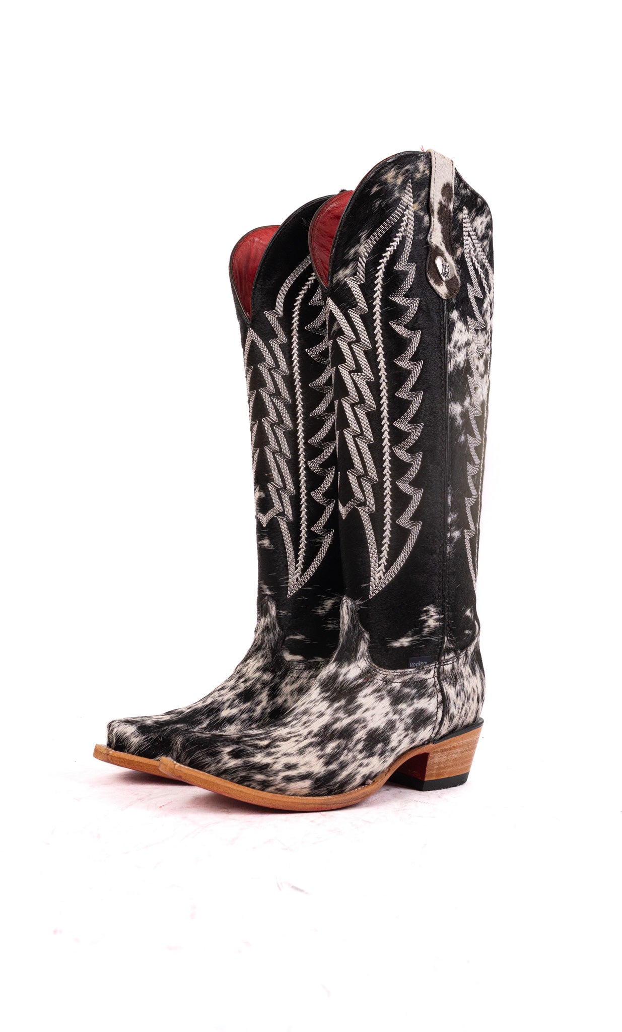 Charlotte Tall Red Bottom Cowhide Snip Toe Cowgirl Boot Size 8.5 Box WW33