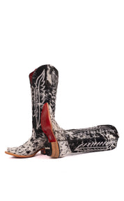 Charlotte Tall Red Bottom Cowhide Snip Toe Cowgirl Boot Size 8.5 Box WW36