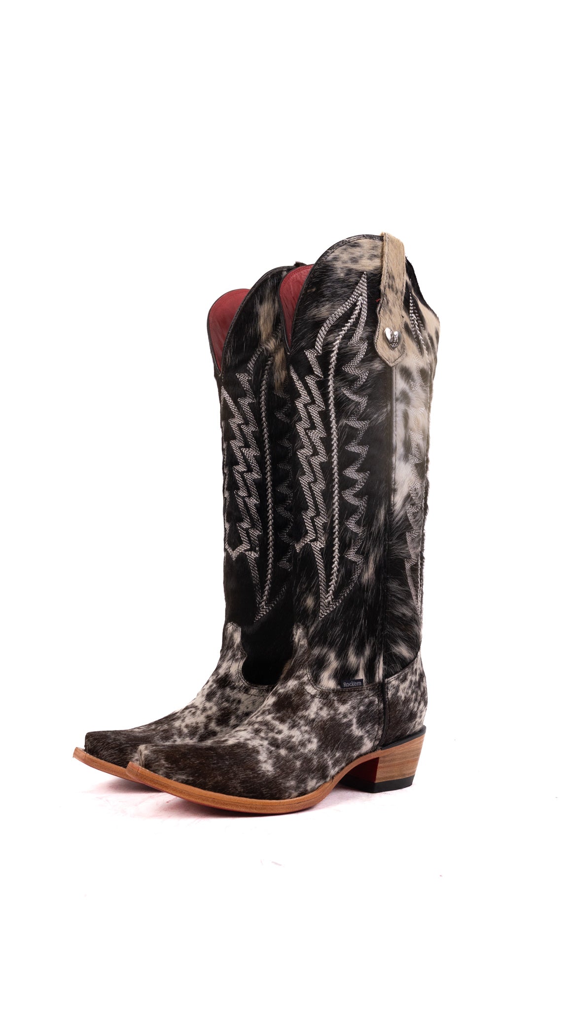 Charlotte Tall Red Bottom Cowhide Snip Toe Cowgirl Boot Size 8.5 Box WW37