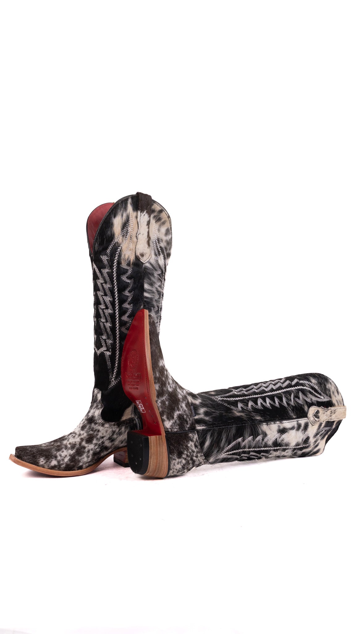 Charlotte Tall Red Bottom Cowhide Snip Toe Cowgirl Boot Size 8.5 Box WW37
