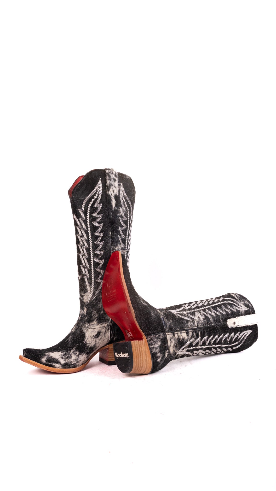 Charlotte Tall Red Bottom Cowhide Snip Toe Cowgirl Boot Size 9 Box WW40