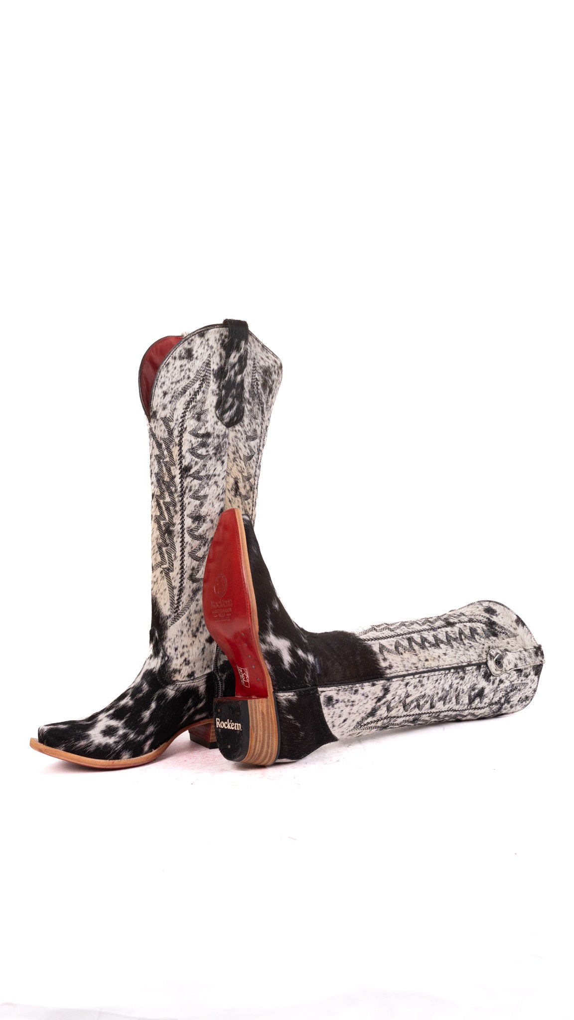 Charlotte Tall Red Bottom Cowhide Snip Toe Cowgirl Boot Size 9 Box WW42