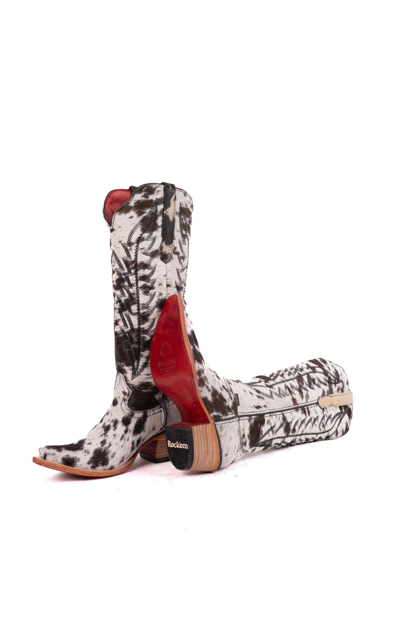 Charlotte Tall Red Bottom Cowhide Snip Toe Cowgirl Boot Size 9 Box WW44