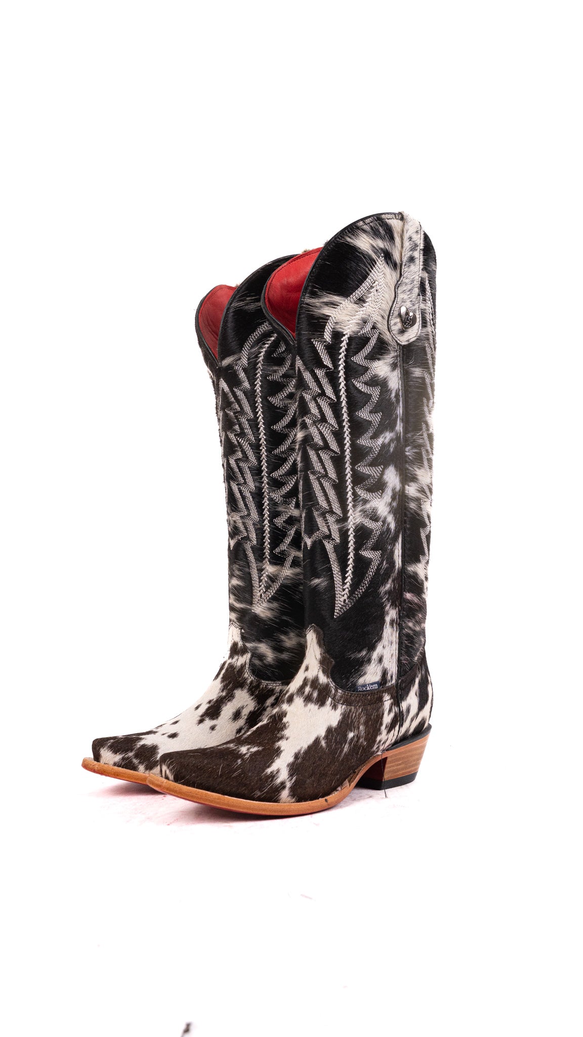 Charlotte Tall Red Bottom Cowhide Snip Toe Cowgirl Boot Size 9 Box WW46