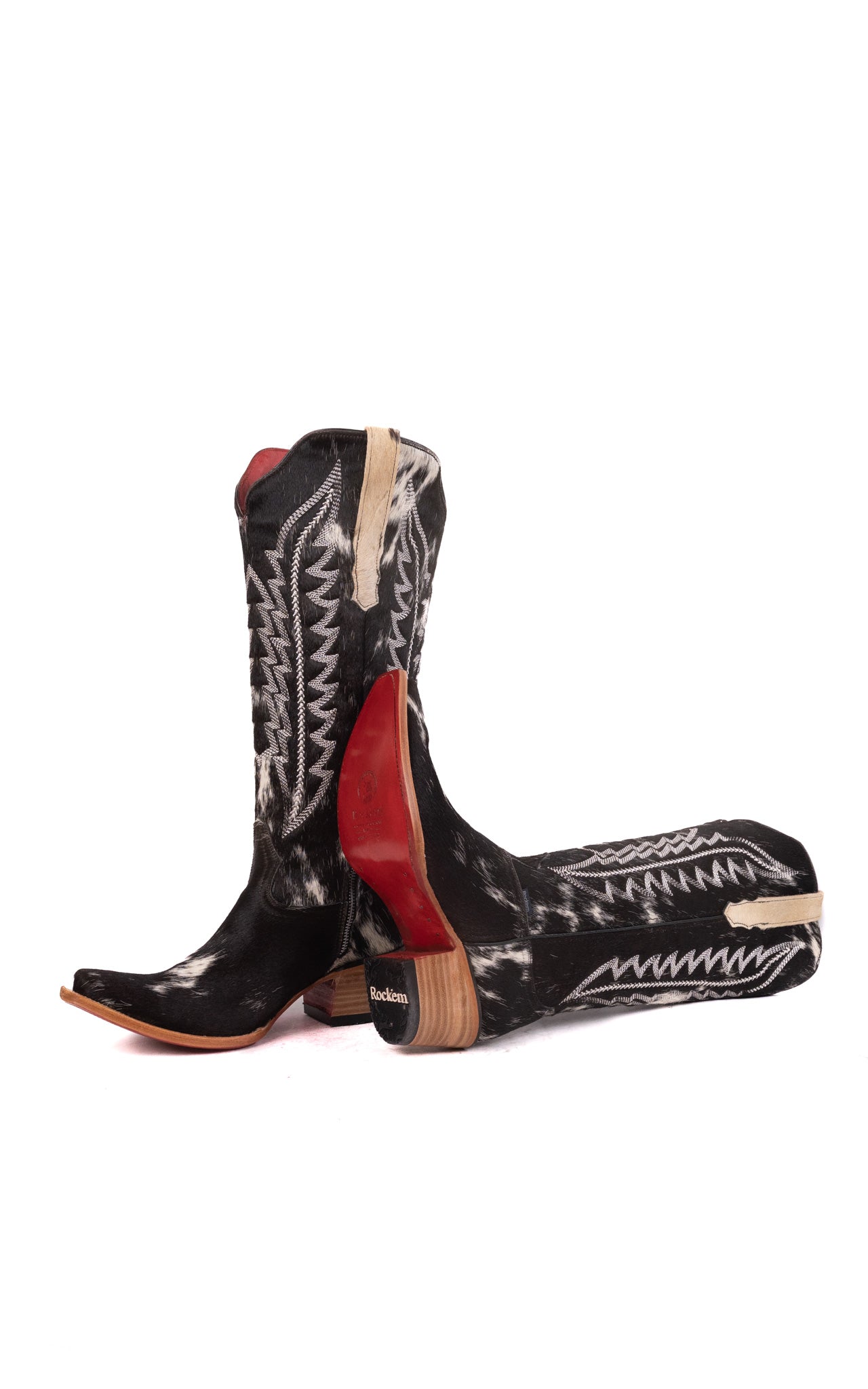 Charlotte Tall Red Bottom Cowhide Snip Toe Cowgirl Boot Size 10 Box WW49