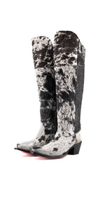 Amour Cowhide Knee High Snip Toe Cowgirl Boot Size 7.5 Box YW12