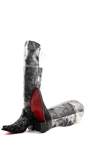 Amour Cowhide Knee High Snip Toe Cowgirl Boot Size 9.5 Box YW20