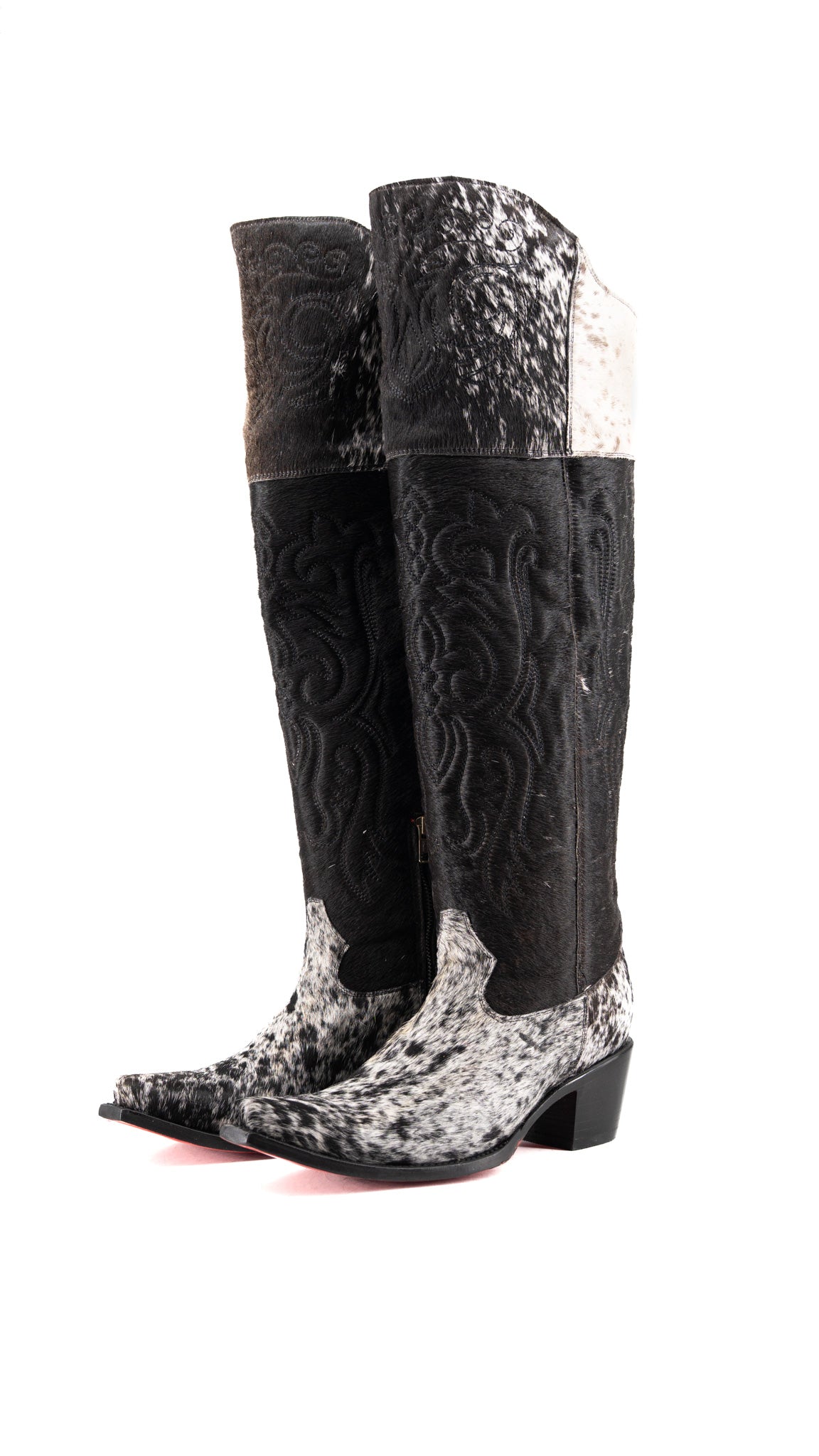 Amour Cowhide Knee High Snip Toe Cowgirl Boot Size 10 Box YW21