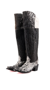 Amour Cowhide Knee High Snip Toe Cowgirl Boot Size 10 Box YW21