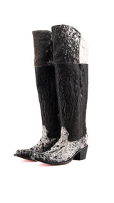 Amour Cowhide Knee High Snip Toe Cowgirl Boot Size 10 Box YW21
