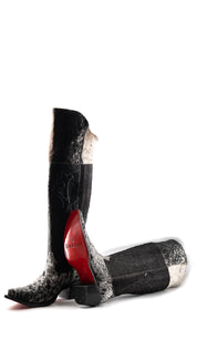 Amour Cowhide Knee High Snip Toe Cowgirl Boot Size 10 Box YW21