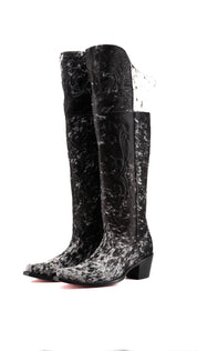 Amour Cowhide Knee High Snip Toe Cowgirl Boot Size 10 Box YW22