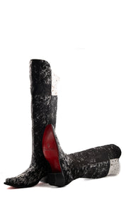 Amour Cowhide Knee High Snip Toe Cowgirl Boot Size 10 Box YW22