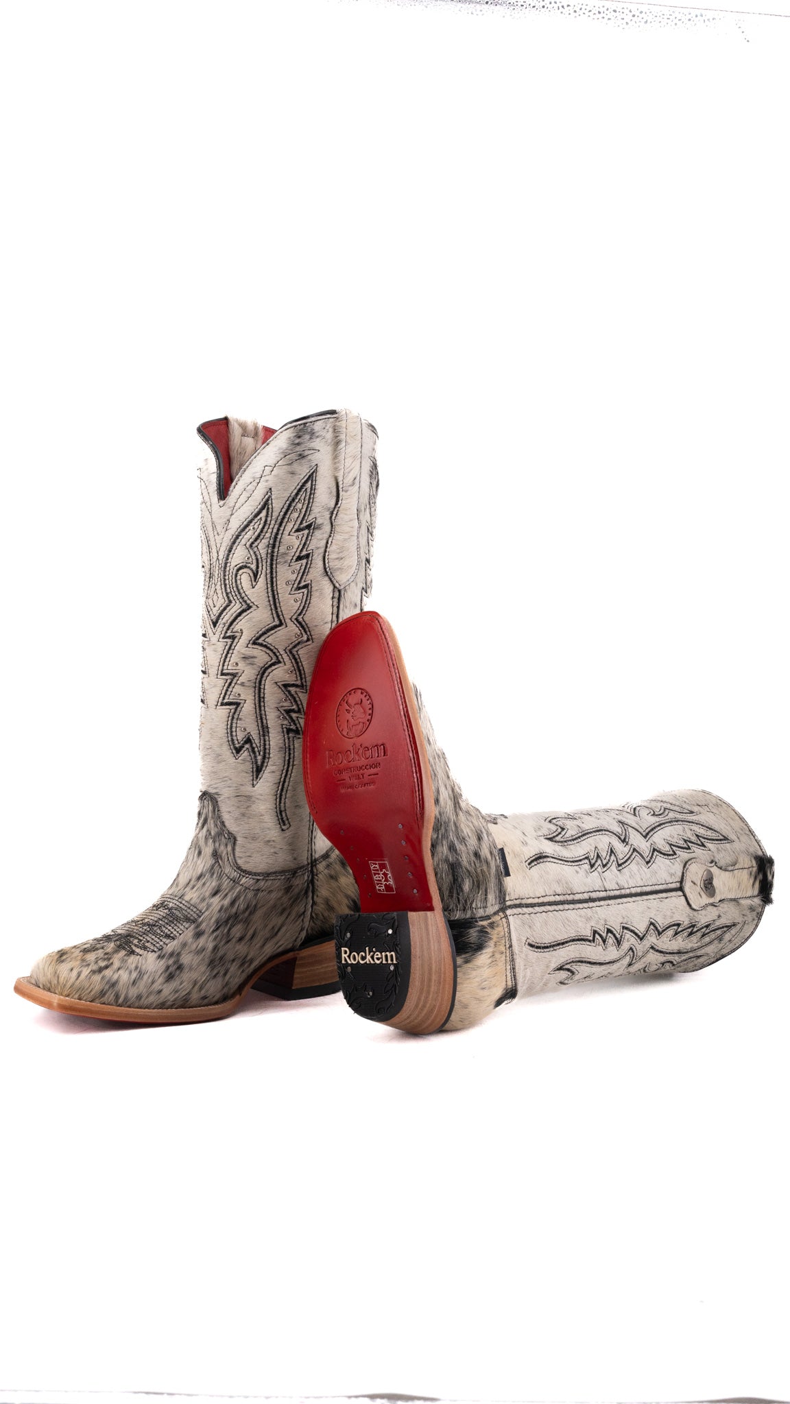Alexa Cowhide Red Bottom Frontier Toe Cowgirl Boot Size 8.5 Box XW13