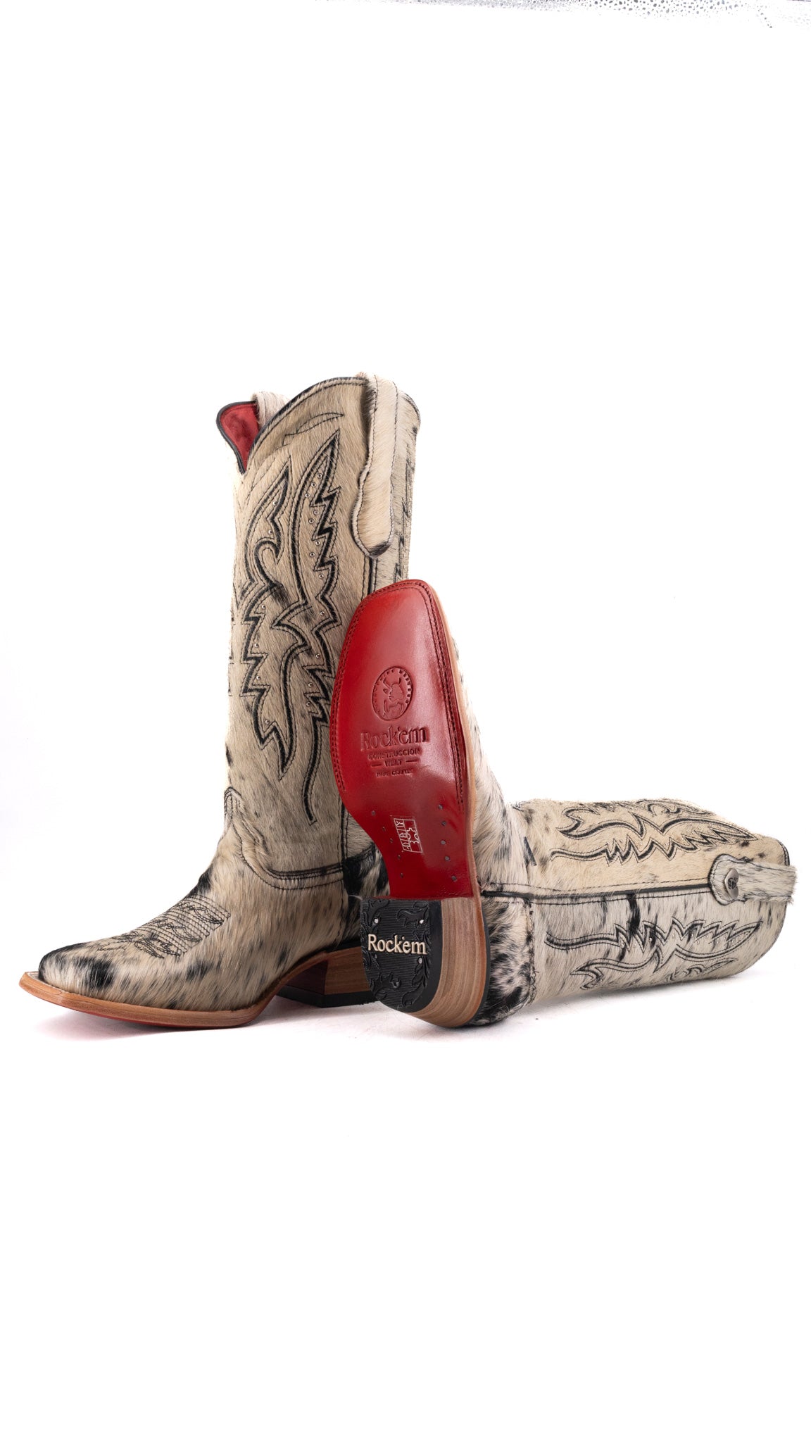 Alexa Cowhide Red Bottom Frontier Toe Cowgirl Boot Size 8.5 Box XW12